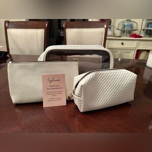 Sylune 3-in-1 Clear Cosmetic Bag Set White NWT